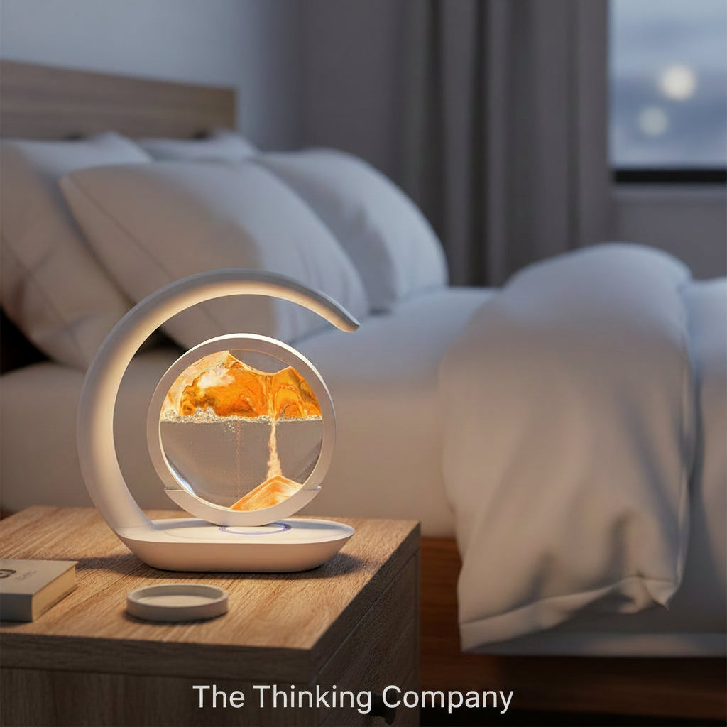 Quicksand Table Lamp with Wireless Charging and 3D Hourglass Sand Art