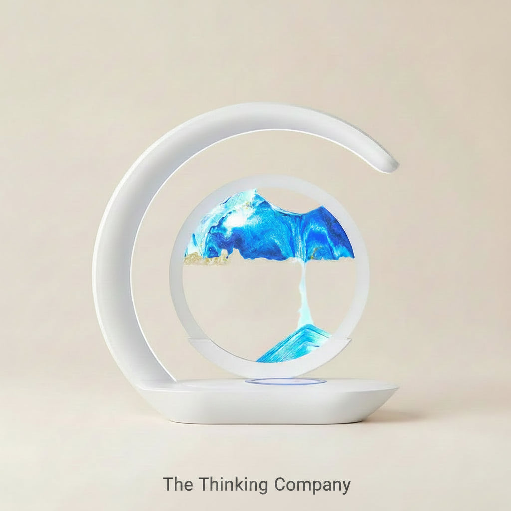 Quicksand Table Lamp with Wireless Charging and 3D Hourglass Sand Art